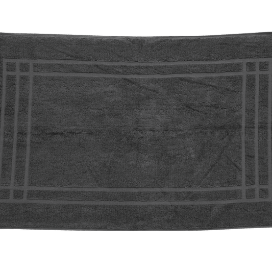 Luxurious Oxford Imperiale Grey Bath Mat 22"x34" enhances bathroom décor with its plush, absorbent design.