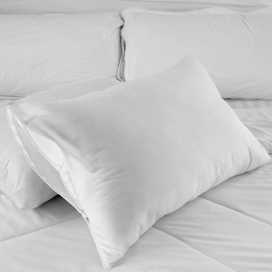 Oxford Zipped Pillow Protector - Set of 6 provides a durable barrier for pillows, ideal for guest turnover and protection.