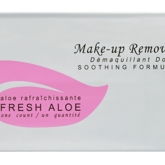 Luxury Makeup Remover Wipes – Case of 500, infused with fresh aloe for refreshed, hydrated skin. Perfect for rentals.