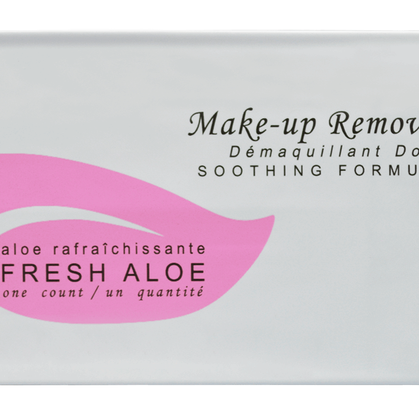 Luxury Makeup Remover Wipes – Case of 500, infused with fresh aloe for refreshed, hydrated skin. Perfect for rentals.