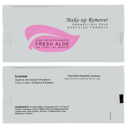 Makeup Remover Wipes – Case of 500 offer luxury, infused with fresh aloe for refreshed, hydrated skin. Perfect for rentals.