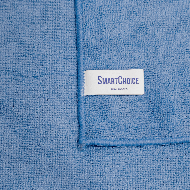 Microfiber Cleaning Cloths - 16"x16" in blue, perfect for gentle cleaning and high absorbency by SmartChoice.