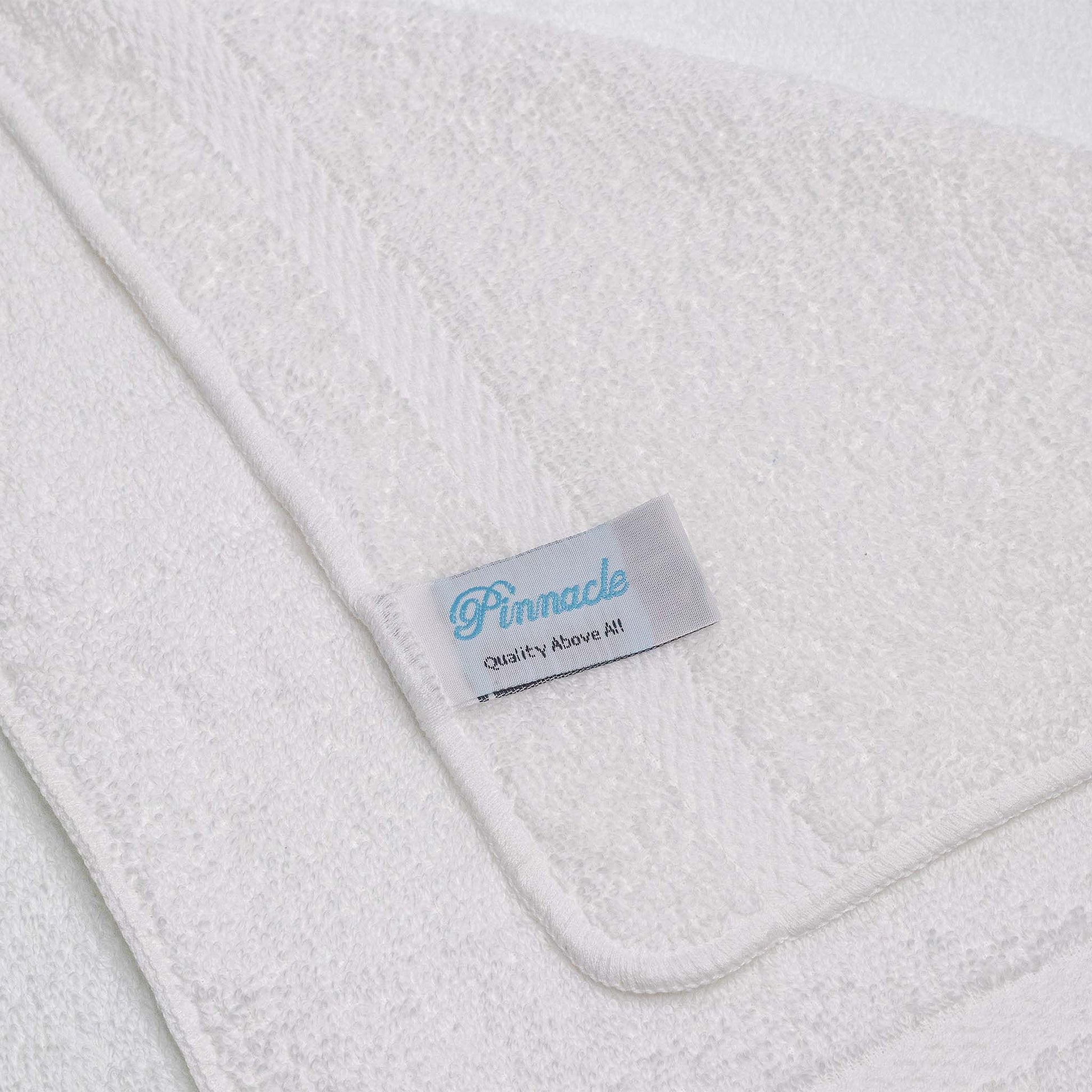 Pinnacle Washcloths 13x 13 – Pack of 12 feature soft cotton and elegant dobby border for a luxurious bathroom touch.