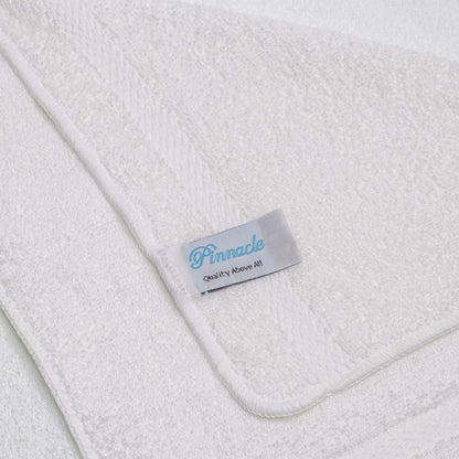 Pinnacle Washcloths 13x 13 – Pack of 12 feature soft cotton and elegant dobby border for a luxurious bathroom touch.