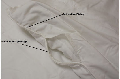 Luxurious Millennium Duvet Cover showcasing attractive piping and hand hold openings for easy use and style.