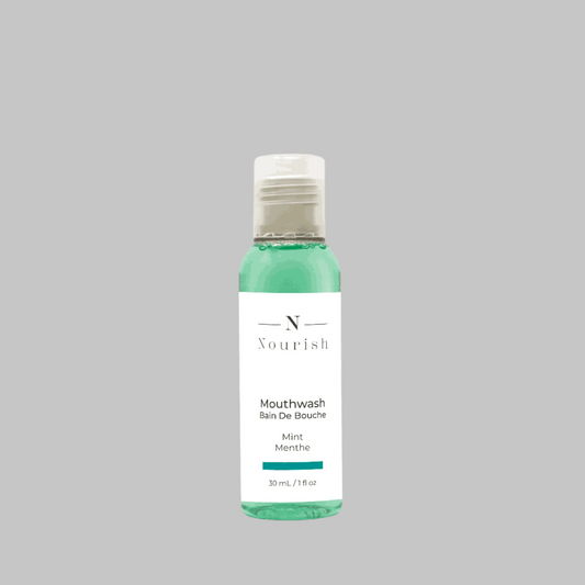 Nourish Mint Mouthwash 1 oz / 30 ml - 200 per case, a refreshing solution for fresh breath and oral hygiene.