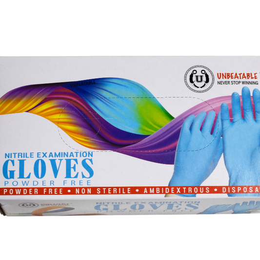 Premium Nitrile Gloves – All Sizes (100 per Case), latex-free, durable, ideal for cleaning and healthcare use.