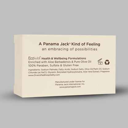Panama Jack Wisteria Cleansing Bar – 1 oz. showcases elegant packaging, enhancing any hotel amenity experience.