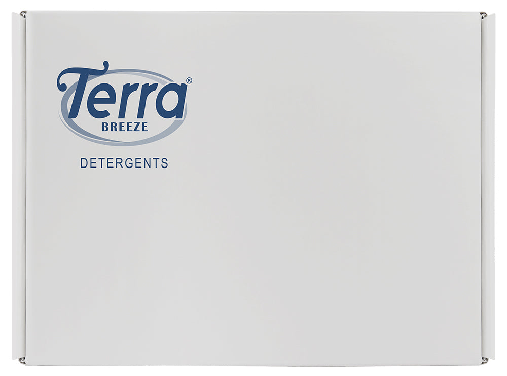 Terra Breeze 80-Piece Travel Laundry set, featuring eco-friendly dish soap and laundry packets, perfect for hospitality.