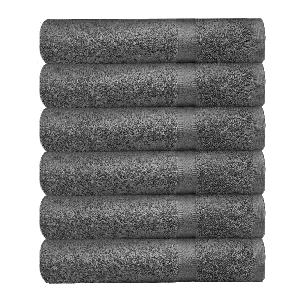 Plush and absorbent Oxford Imperiale Std. Grey Bath Towels, perfect for hotels and modern bathroom décor.
