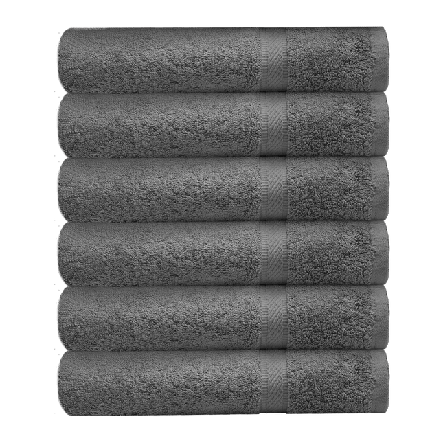 Plush and absorbent Oxford Imperiale Std. Grey Bath Towels, perfect for hotels and modern bathroom décor.