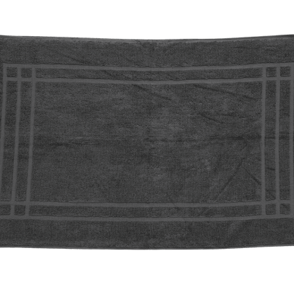 Luxurious Oxford Imperiale Grey Bath Mat 22"x34" enhances bathroom décor with its plush, absorbent design.