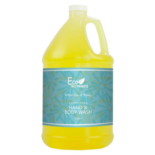 Eco Botanics Body Wash - Case of 2 or 4 gallons features refreshing white tea and honey for soft, fragrant skin.