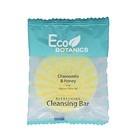 Eco Botanics Cleansing Soap Bar 0.5 oz / 14g offers natural luxury with chamomile and honey for gentle cleansing.