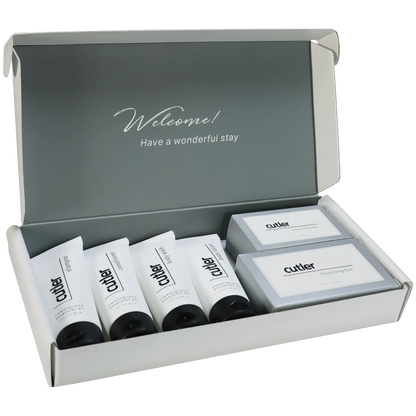 Cutler Luxury Hotel Welcome Amenities & Guest Toiletries Kit – 20 Gift Sets