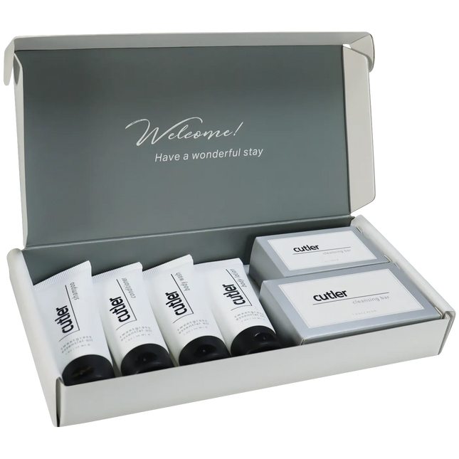 Cutler Luxury Hotel Welcome Amenities & Guest Toiletries Kit – 20 Gift Sets