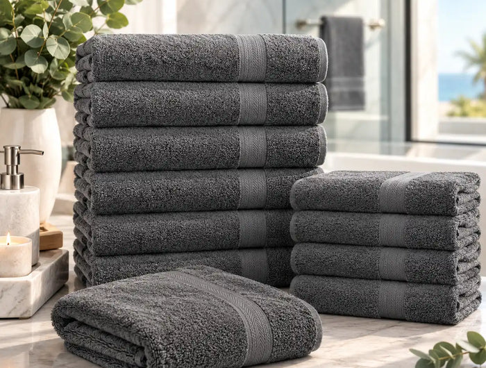 <h2>Grey bath towels for high-turnover rentals</h2>