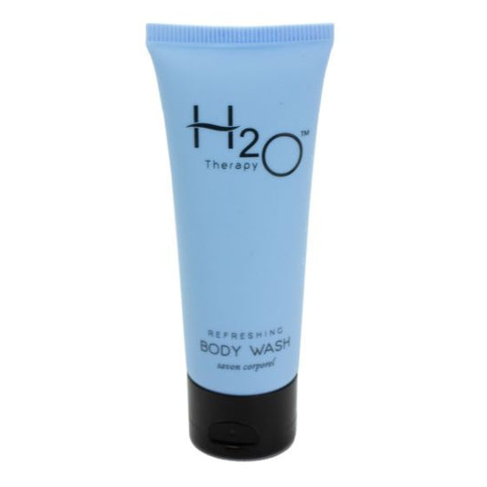 H2O Therapy Body Wash – 1 oz / 30 ml tube, infused with aloe vera, olive oil, and honey for a refreshing cleanse.