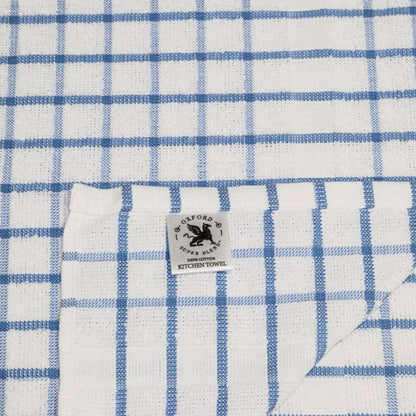 Elegant blue and white checked Premium Kitchen Towels – 12-Pack, perfect for cleaning and drying tasks. Durable and stylish.