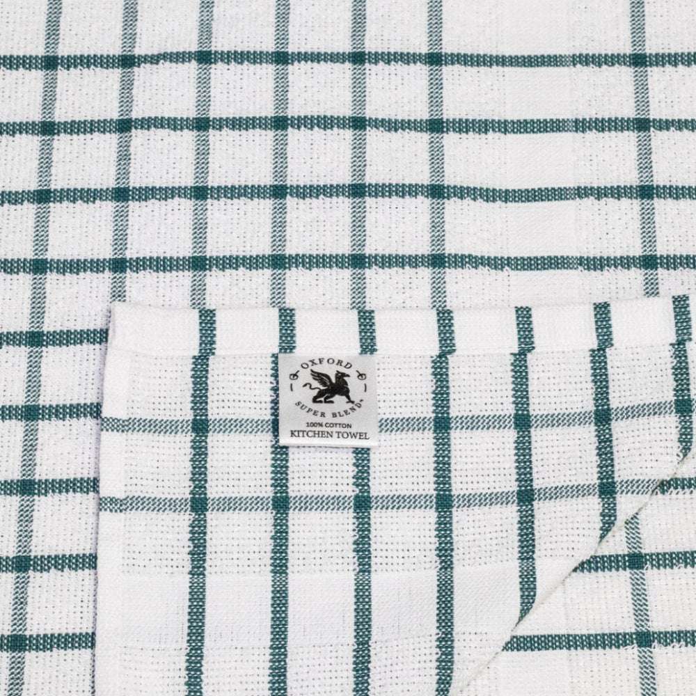 Elevate your kitchen with Premium Kitchen Towels – 12-Pack in stylish green and white, perfect for daily tasks.
