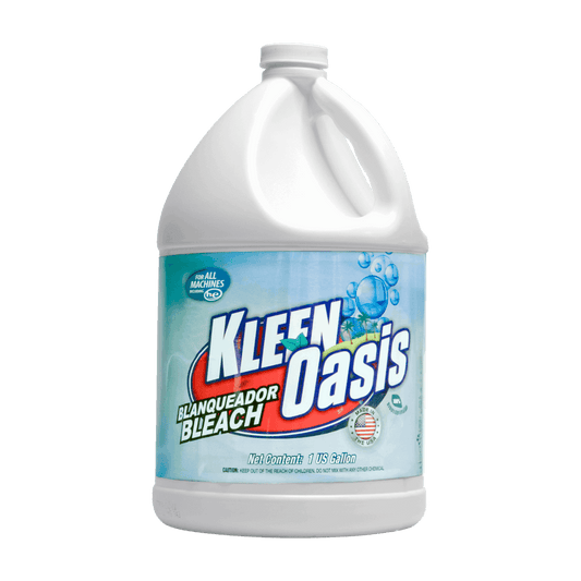 Kleen Oasis cleaning bleach 3% - 6 Gallons per case, perfect for disinfecting and tough stain removal.