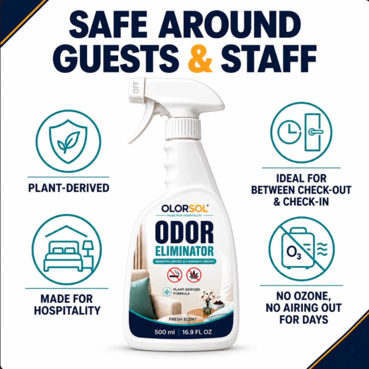 Olorsol Professional Smoke Odor Eliminator - 500 ml Trigger Spray