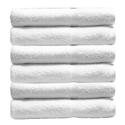 Soft and durable Oxford Gold Dobby Towels in brilliant white, offering luxury for your bathroom essentials.