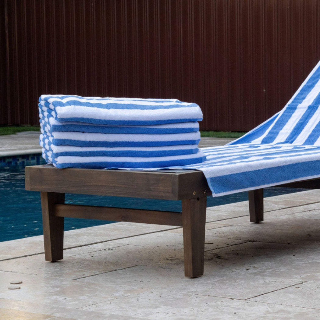 Oxford Premium Cabana Stripe Towels 30"x70" are perfect for a stylish poolside look and ultimate comfort.