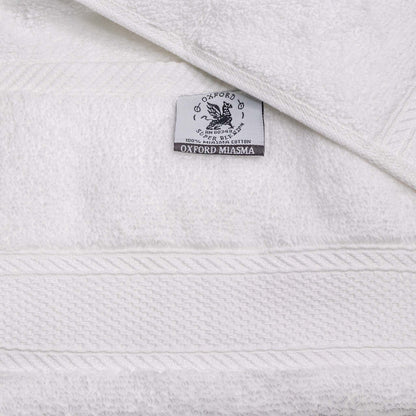 Luxurious Oxford Miasma Bath towels featuring soft zero twist cotton and elegant dobby border, perfect for hotels.