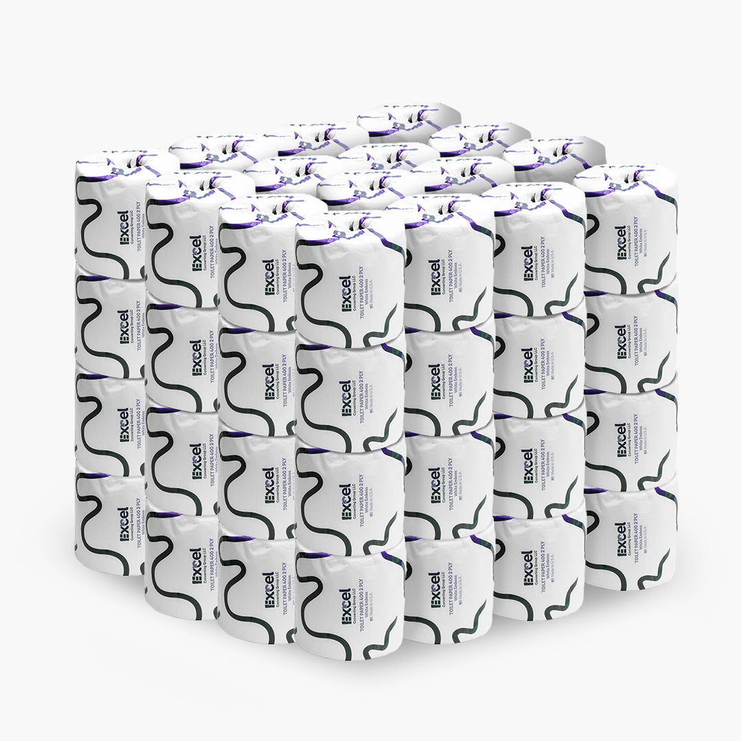 Premium Toilet Paper – 96 rolls per case, soft and absorbent, perfect for hotels and commercial use.