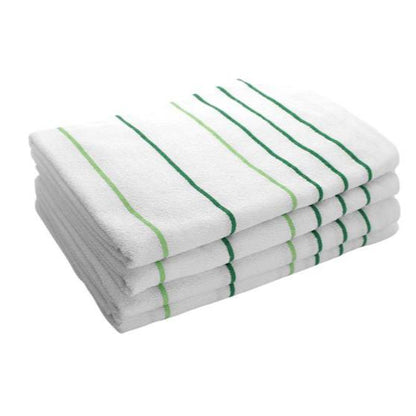 Soft and absorbent Pinnacle Premium Pool Towels 35" x 70" with vibrant stripes, perfect for luxurious poolside comfort.