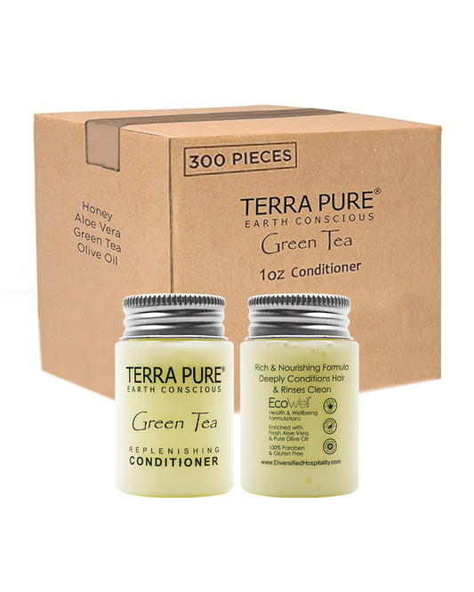 Terra Pure Green Tea Conditioner - 1 oz nourishes and softens hair with aloe vera and olive oil for a refreshing touch.